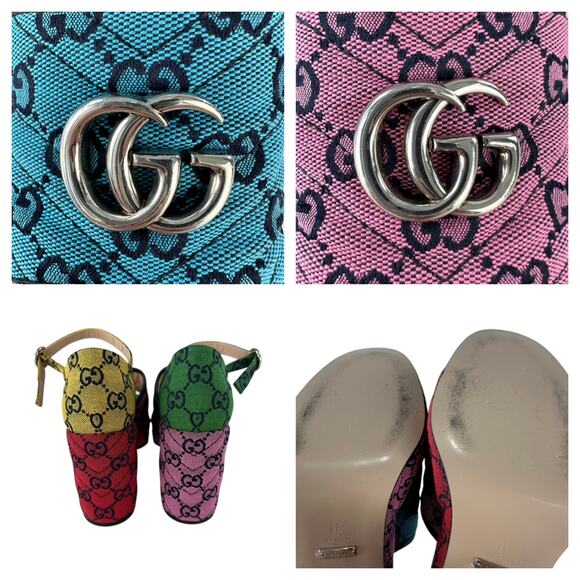 Gucci Monogram Multicolor Chunky Heels - Picture 6 of 7